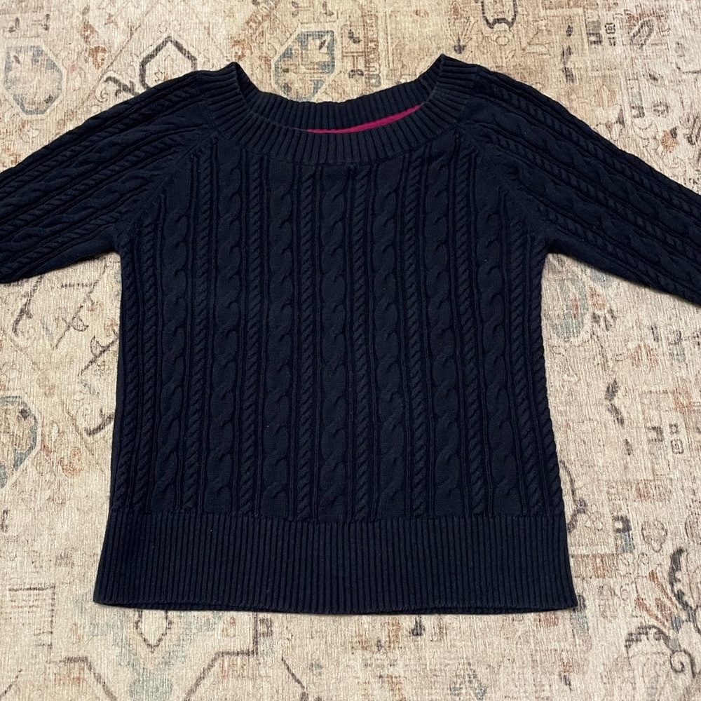JCP Navy Cable Knit Sweater - Picture 5 of 6